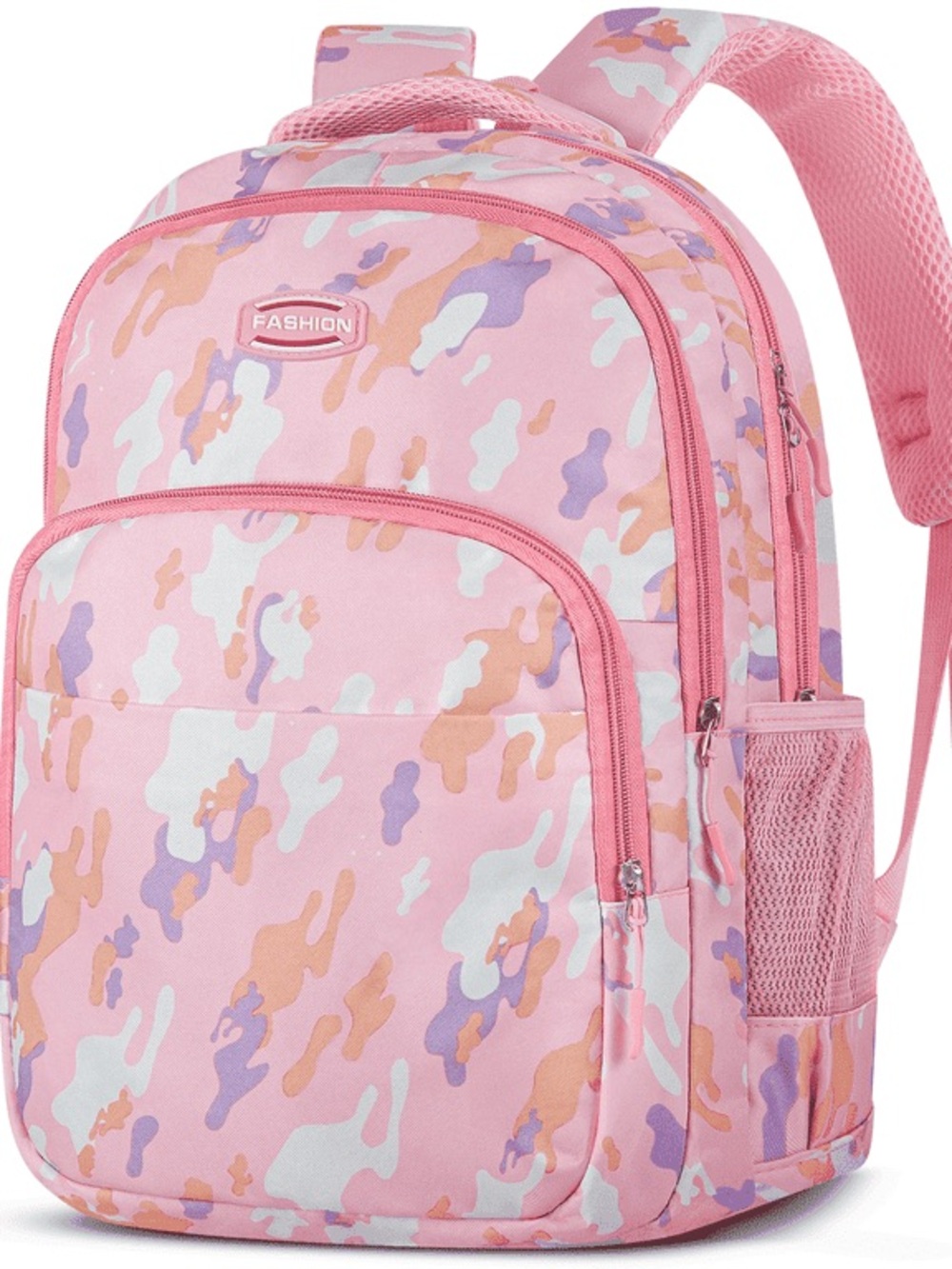 Pink Camo Kids Backpack - Lightweight School Bag W